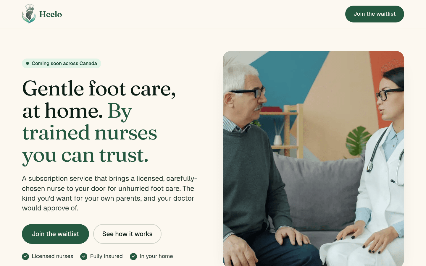 The Heelo in-home foot care website built by Prolead