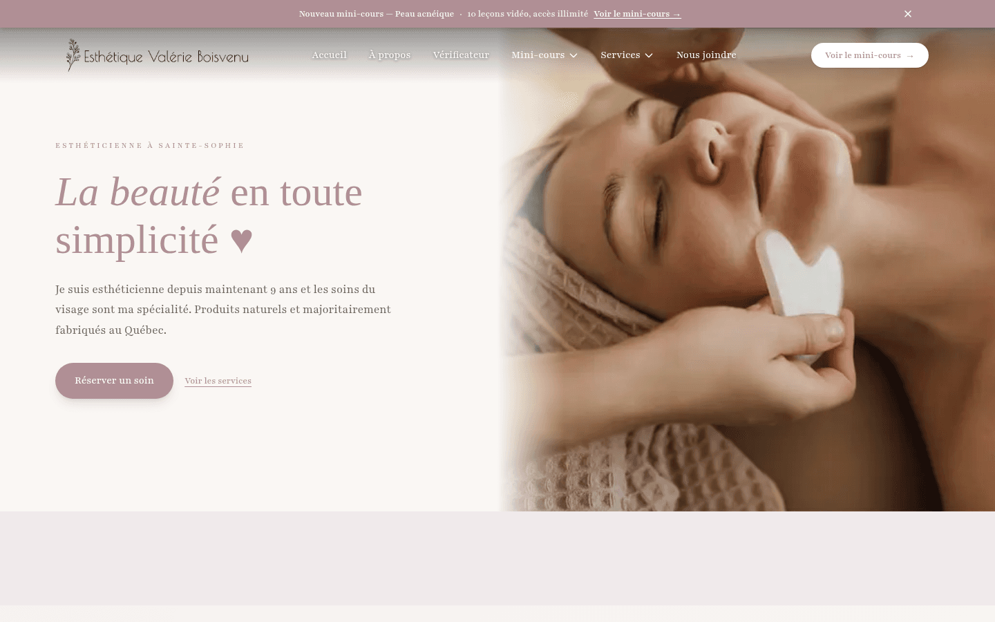 A live site Prolead built and hosts for Valerie Boisvenu