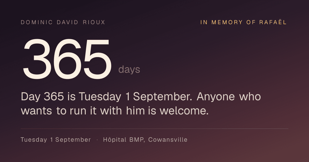 The Day 365 site for Dominic David Rioux